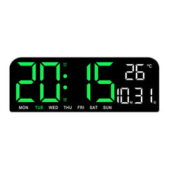 Digital Wall Clock – Large LED Display with Temperature