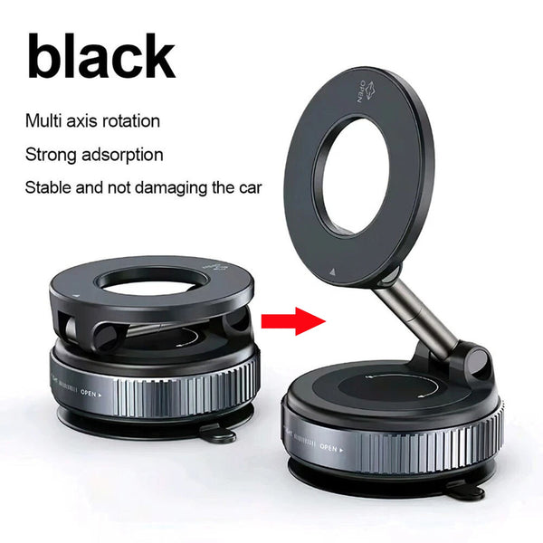 360 Vacuum Strong Magnetic Phone Holder Foldable Suction Cup Car Stand