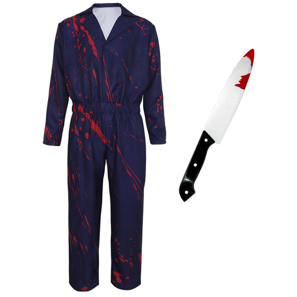 Michael Myers Cosplay Halloween Coveralls Horror Adults Mask Jumpsuit
