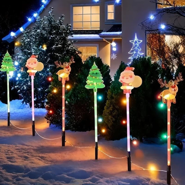 6 in 1 Solar LED Pathway Light Waterproof Garden Stake Lights Outdoor