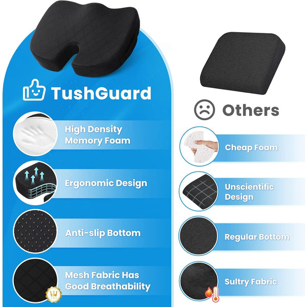 Seat Posture Cushion Office Chair Pad Memory Foam Pillow Pain Relief M