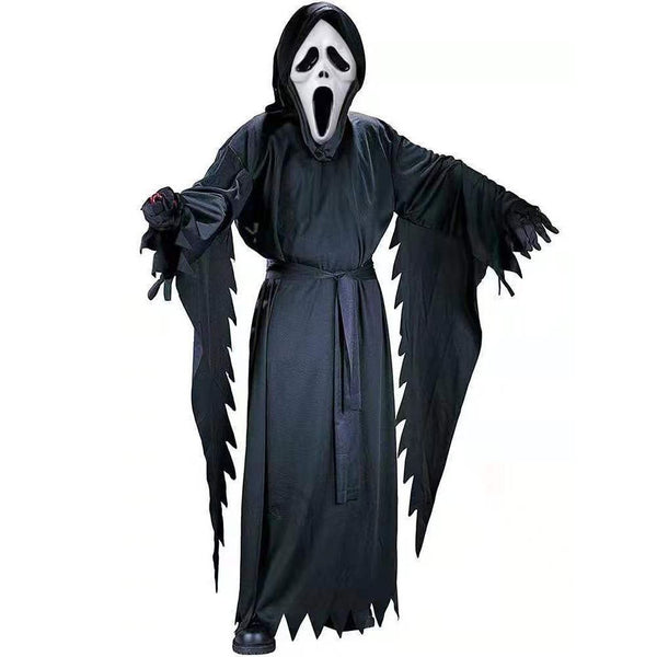 Ghost Face Scream Costume Set – Adult & Kids Halloween Cosplay Outfit with Mask