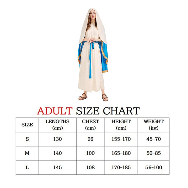 Book Week Girls Virgin Mary Costume Cosplay Party Halloween Religious