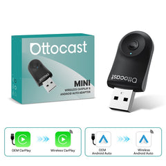 2025 Ottocast Adapter Smart Button Android Auto USB Wireless 2in1 Mini