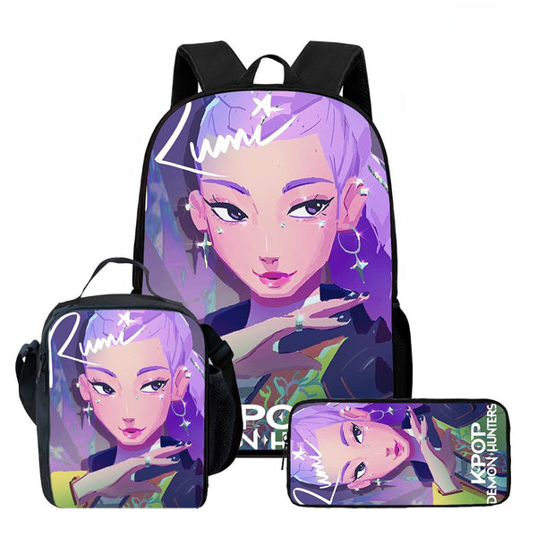 KPop Demon Hunters School Bag Set – Kids Backpack, Lunch Bag & Pencil Case