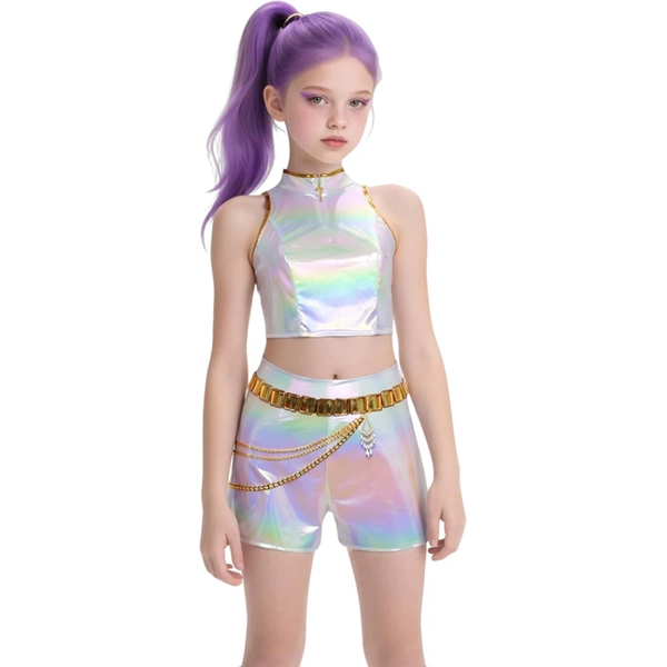 Kids Girls K-Pop Demon Hunters Rumi Mira Zoey Cosplay Wig Costume Fanc
