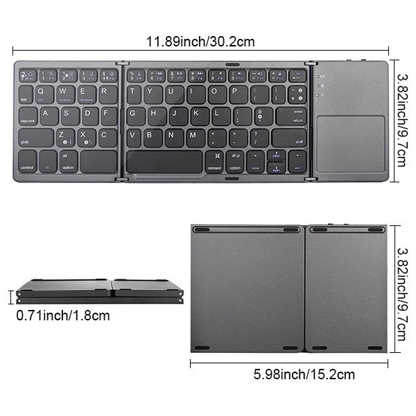Ultra Slim Bluetooth Wireless Keyboard for Apple iPad iPhone Android W