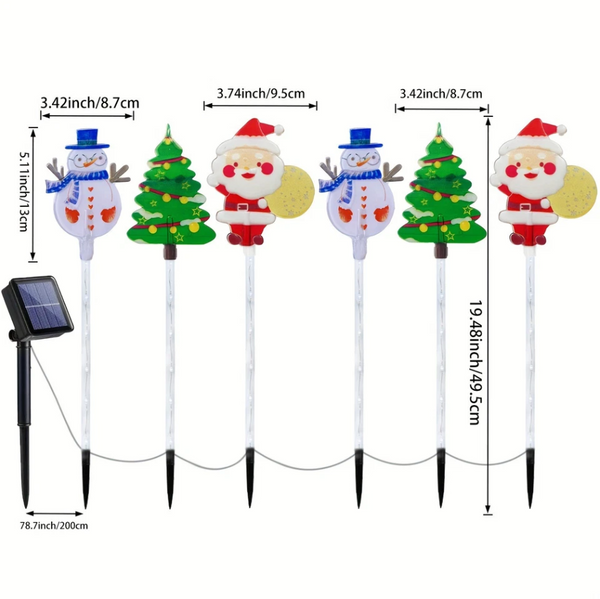 6 in 1 Solar LED Pathway Light Waterproof Garden Stake Lights Outdoor
