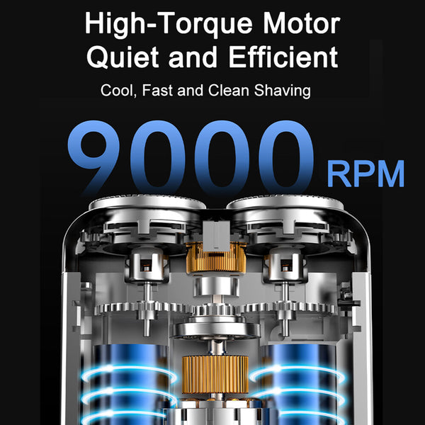 Portable Electric Beard Shaver Rechargeable Rotary Dual Head Razor Min