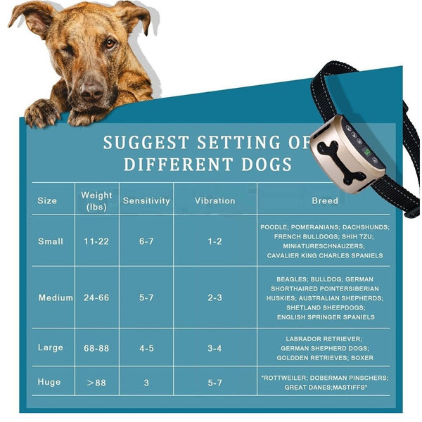 Dog barking Pet Rechargeabl barking collar vibrate barkcollar Auto Ant
