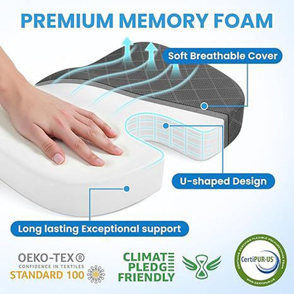 Seat Posture Cushion Office Chair Pad Memory Foam Pillow Pain Relief M