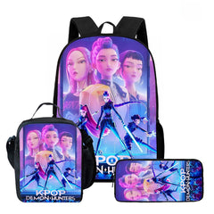 KPop Demon Hunters Backpack Set – Kids School Bag, Lunch Bag & Pencil Case
