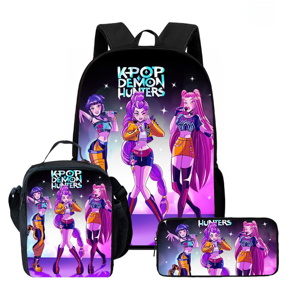 KPop Demon Hunters School Bag Set – Kids Backpack, Lunch Bag & Pencil Case
