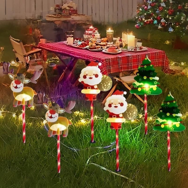 6 in 1 Solar LED Pathway Light Waterproof Garden Stake Lights Outdoor