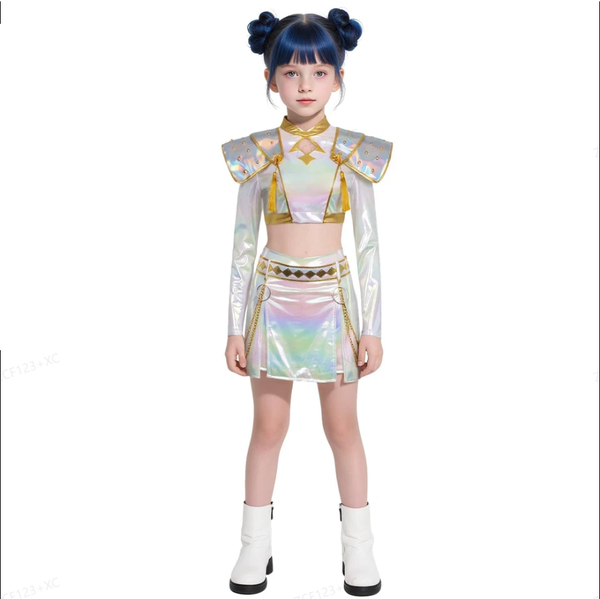 Kids Girls K-Pop Demon Hunters Rumi Mira Zoey Cosplay Wig Costume Fanc