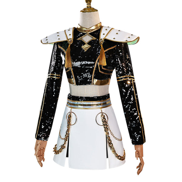 K-Pop Demon Hunters Costume Wig Black Dress Outfit Adults Mira Rumi Zo