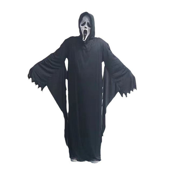 Ghost Face Scream Costume Set – Adult & Kids Halloween Cosplay Outfit with Mask