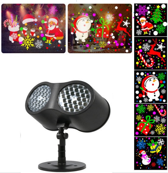 Party Dual Head Christmas Moving Christmas Patterns Laser Lamp Project