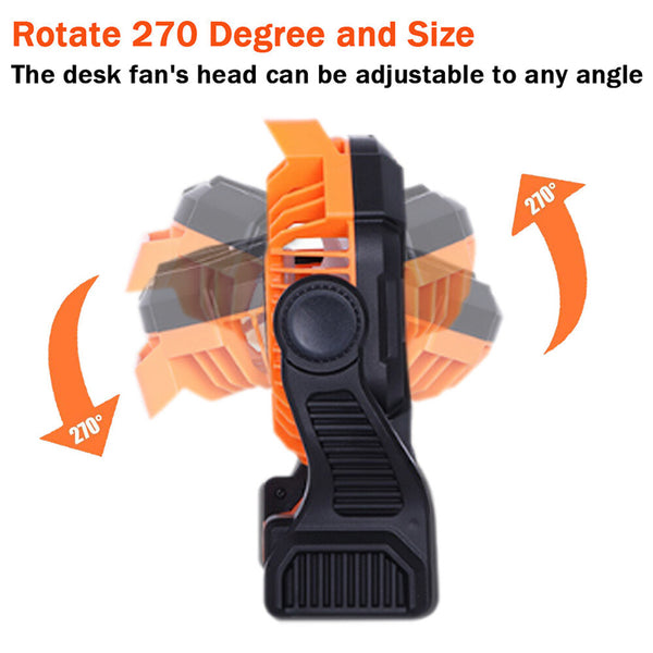 Powered Battery Fan Camping LEDLantern Portable USB 6000MA Rechargeabl