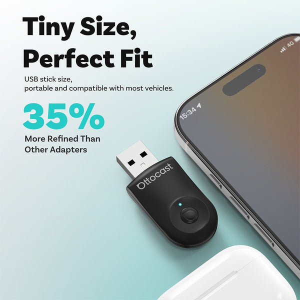 2025 Ottocast Adapter Smart Button Android Auto USB Wireless 2in1 Mini