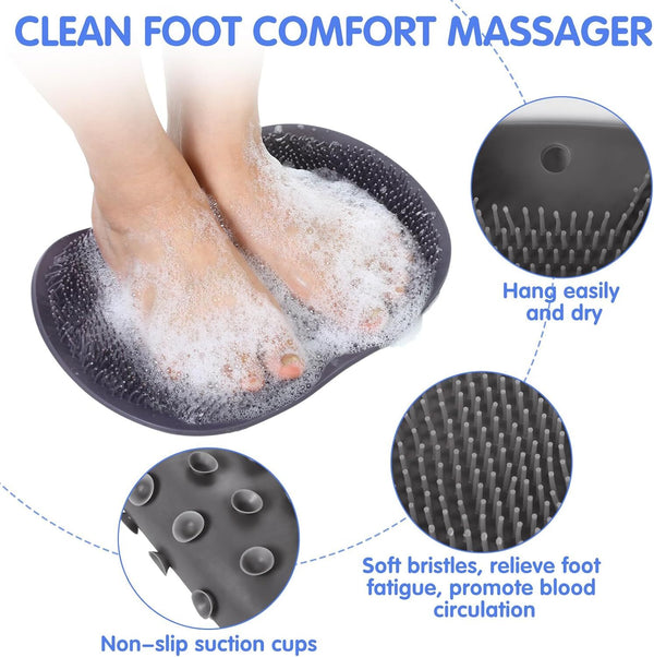 Foot Back Body Scrubber Massager Pad Shower Bath Cleaning Mat Exfoliat
