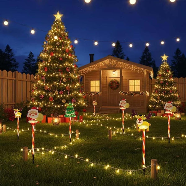 6 in 1 Solar LED Pathway Light Waterproof Garden Stake Lights Outdoor