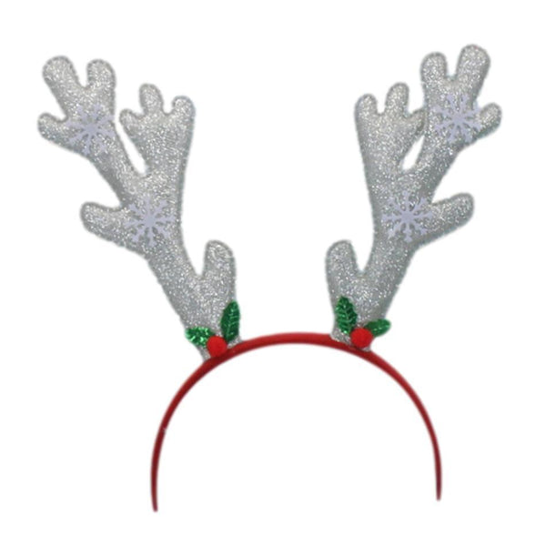 Christmas headband style: Silver Antlers with Snowflake, novelty party headband