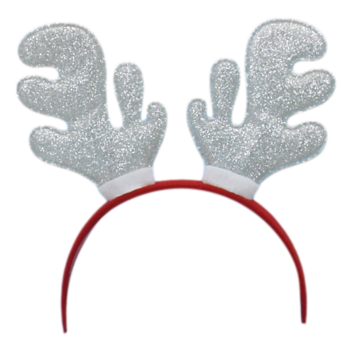 Christmas headband style: Reindeer Antlers Silver, novelty party headband
