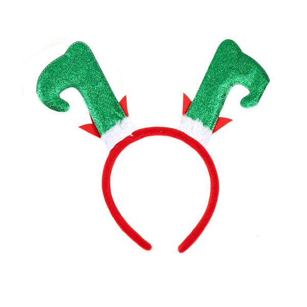 Christmas headband style: Elf Legs (Green), novelty party headband