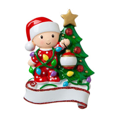 Baby's First Christmas Ornament – DIY Personalised Bauble with Name Banner, 3 Colours