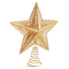 Christmas Tree Topper Star – Gold Star Tree Topper with Spiral Base, 4 Styles