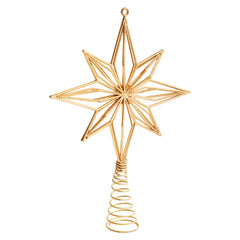 Christmas Tree Topper Star – Gold Star Tree Topper with Spiral Base, 4 Styles