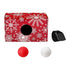 Shake the box game set: red snowflake box, black waist strap, red and white balls