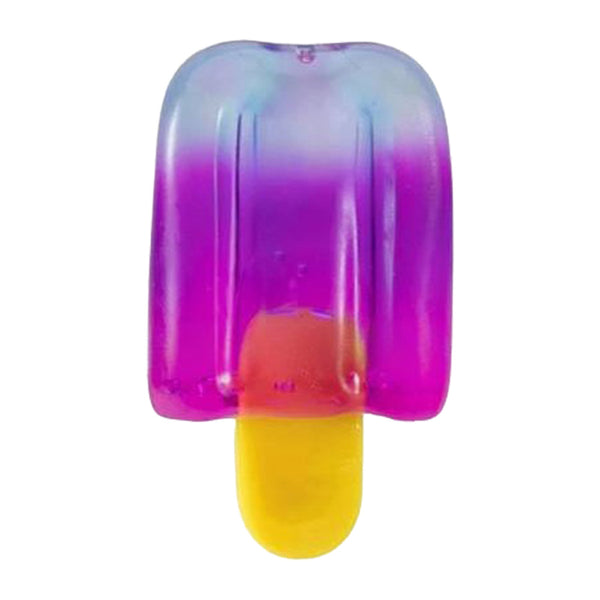 Purple and blue ice block squishy with yellow stick