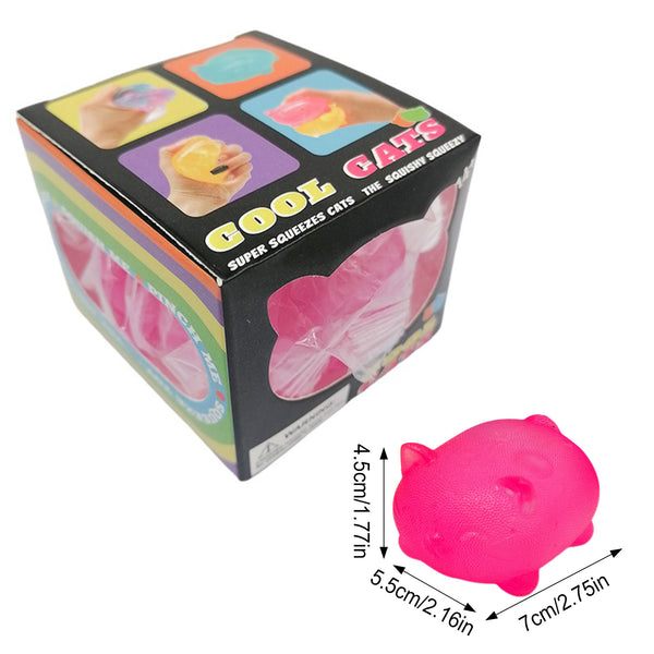 Pink cat squishy size about 7 x 5.5 x 4.5 cm