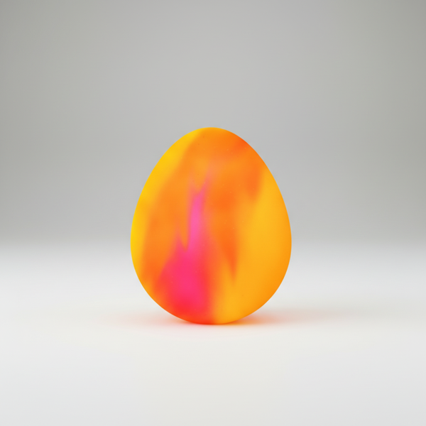 Orange marbled egg ball squishy