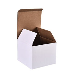 25PCS White Cardboard Gift Boxes Folding Cube Packaging Boxes Small Medium Large