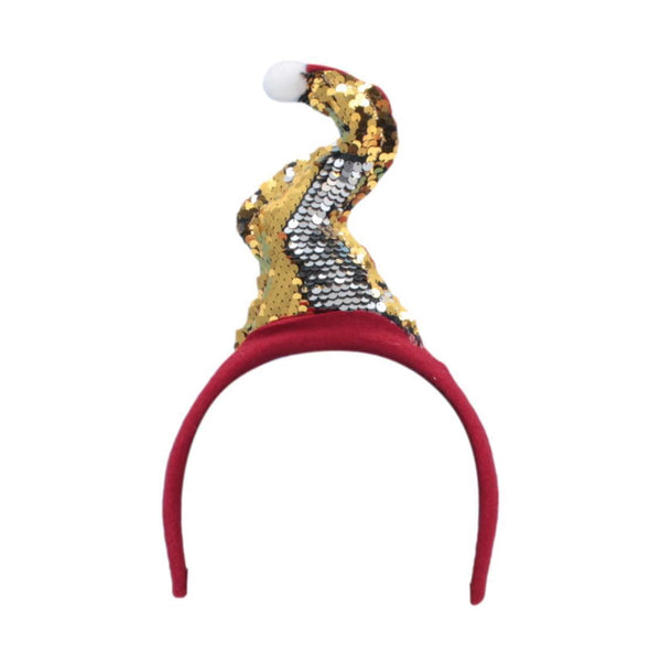 Christmas headband style: Sequin Hat Gold Silver, novelty party headband