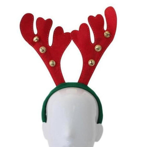 Christmas headband style: Reindeer Antlers with Bells Large, novelty party headband