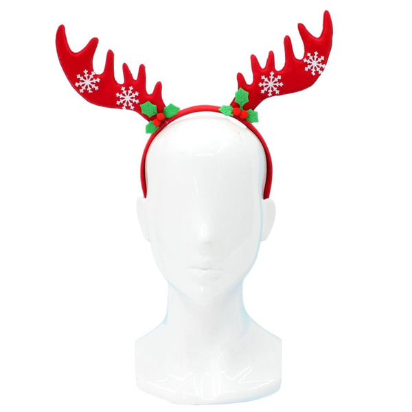 Christmas headband style: Reindeer Antlers Large Red, novelty party headband