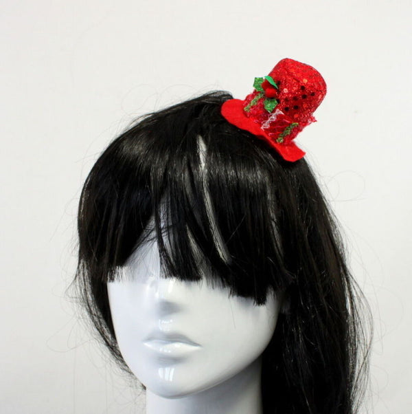 Christmas headband style: Clip on Top Hat, novelty party headband