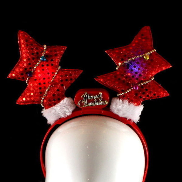 Christmas headband style: Christmas Trees with Flashing Lights, novelty party headband