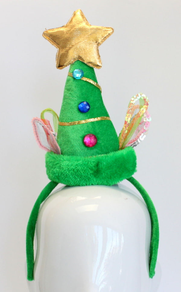 Christmas headband style: Tree Hat with Lace, novelty party headband
