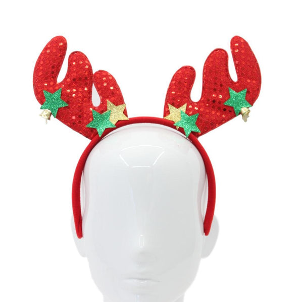 Christmas headband style: Reindeer Antlers with Stars, novelty party headband