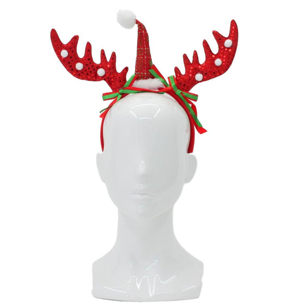 Christmas headband style: Reindeer Antlers with Hat, novelty party headband