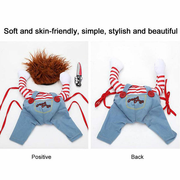 Halloween Pets Dog Cat Costume Party Chucky Cosplay Poppy Fancy Dress Jumpsuits - Lets Party