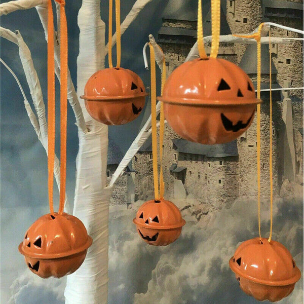 Metal Bells Halloween Pumpkin Head Bells Tree Decorations Hanging Decor HG - Lets Party