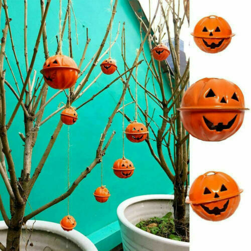 Metal Bells Halloween Pumpkin Head Bells Tree Decorations Hanging Decor HG - Lets Party