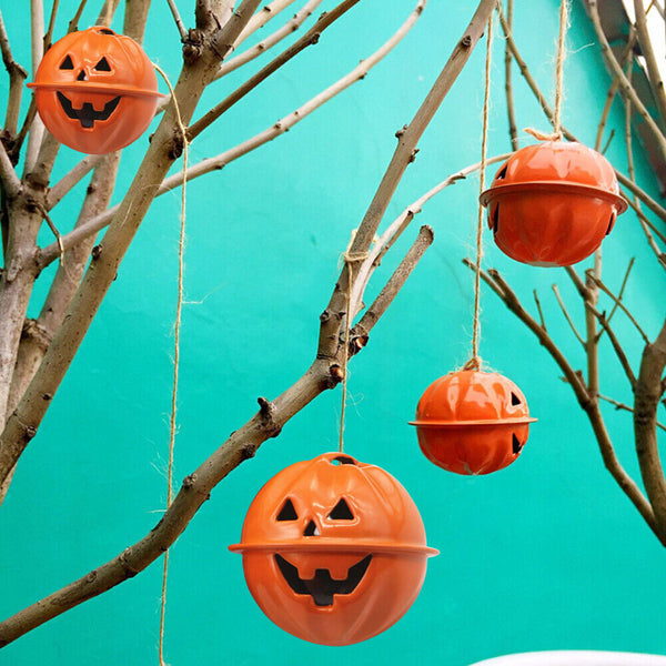 Metal Bells Halloween Pumpkin Head Bells Tree Decorations Hanging Decor HG - Lets Party