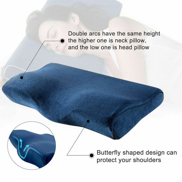 Health Care Memory Foam Neck Pillow Cushion Support Rebound Contour Pain Relief - Lets Party